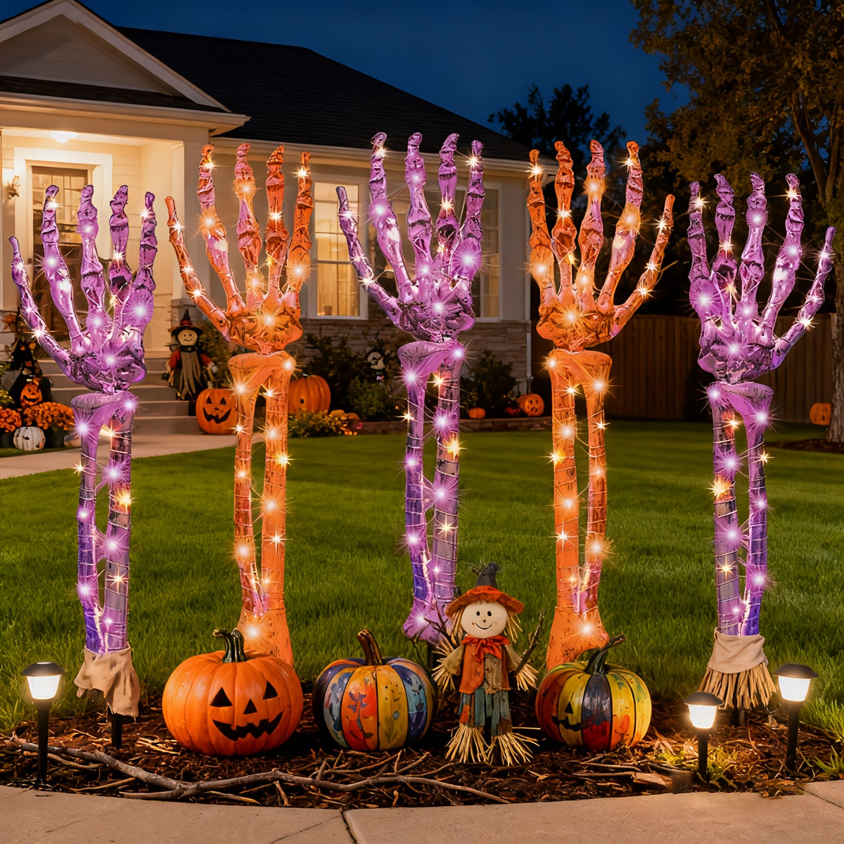 5 Skeleton Hand Lights, Solar Light Outdoor, IP44 Waterproof