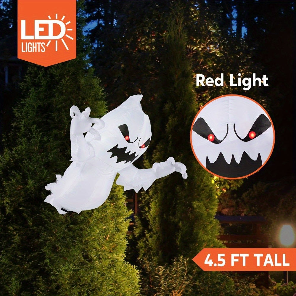 4.5 FT Halloween Inflatable Ghost Featuring Built-In Leds