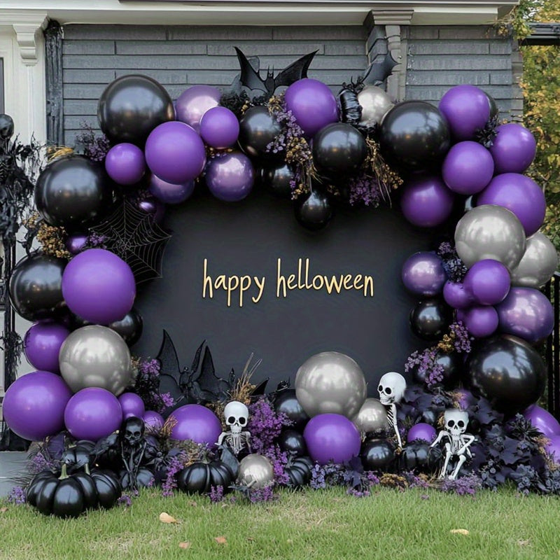 110pcs Halloween Vampire Prom Theme Party Balloon Arch Decor Burgundy Black Latex Balloon Shower Globos Anniversary Wedding