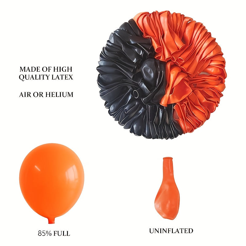 82pcs Black Orange Latex Balloons 10-inch Pumpkin Print Balloon Halloween Wreath Kit