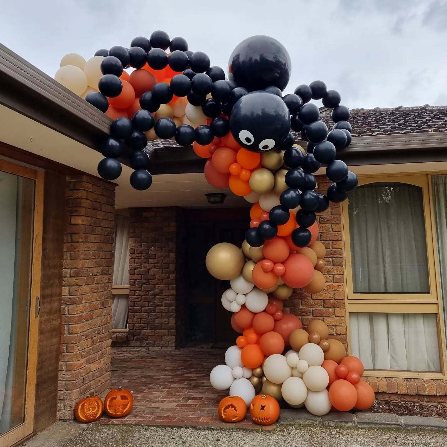 96pcs Set DIY Spider Balloon Arch Set Outdoor Halloween Party