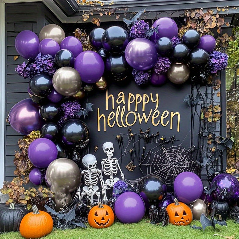 110pcs Halloween Vampire Prom Theme Party Balloon Arch Decor Burgundy Black Latex Balloon Shower Globos Anniversary Wedding