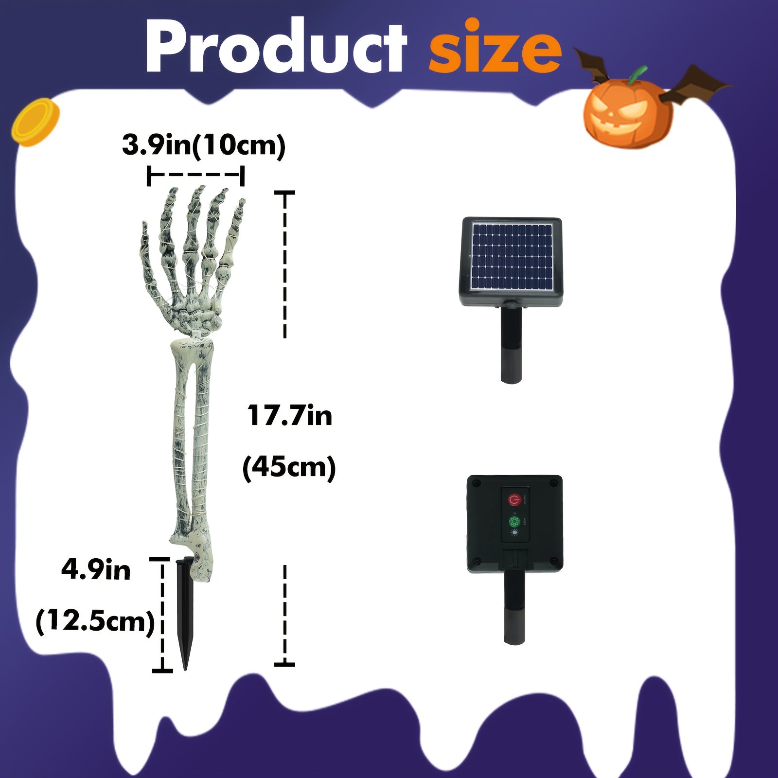 5 Skeleton Hand Lights, Solar Light Outdoor, IP44 Waterproof
