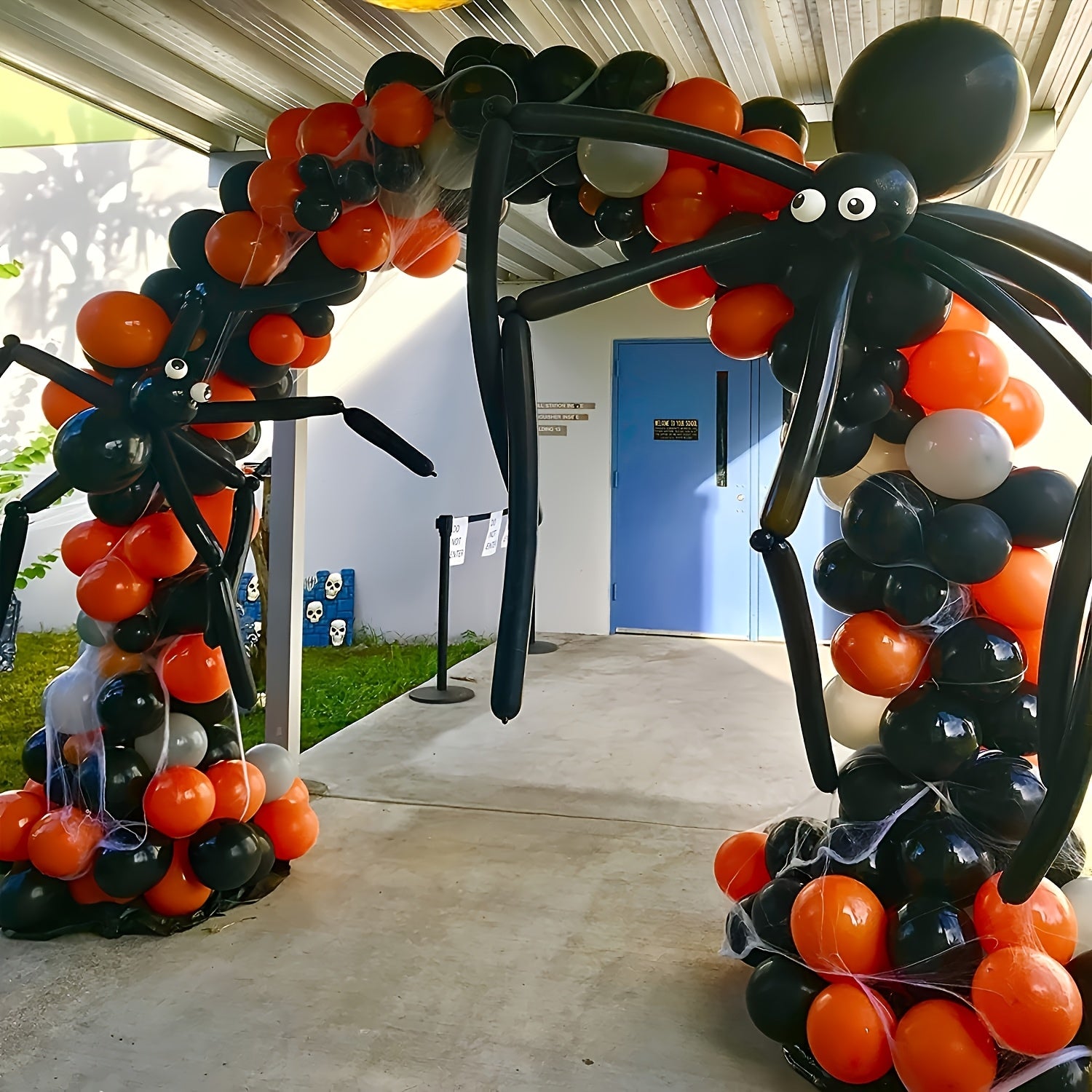 96pcs Set DIY Spider Balloon Arch Set Outdoor Halloween Party