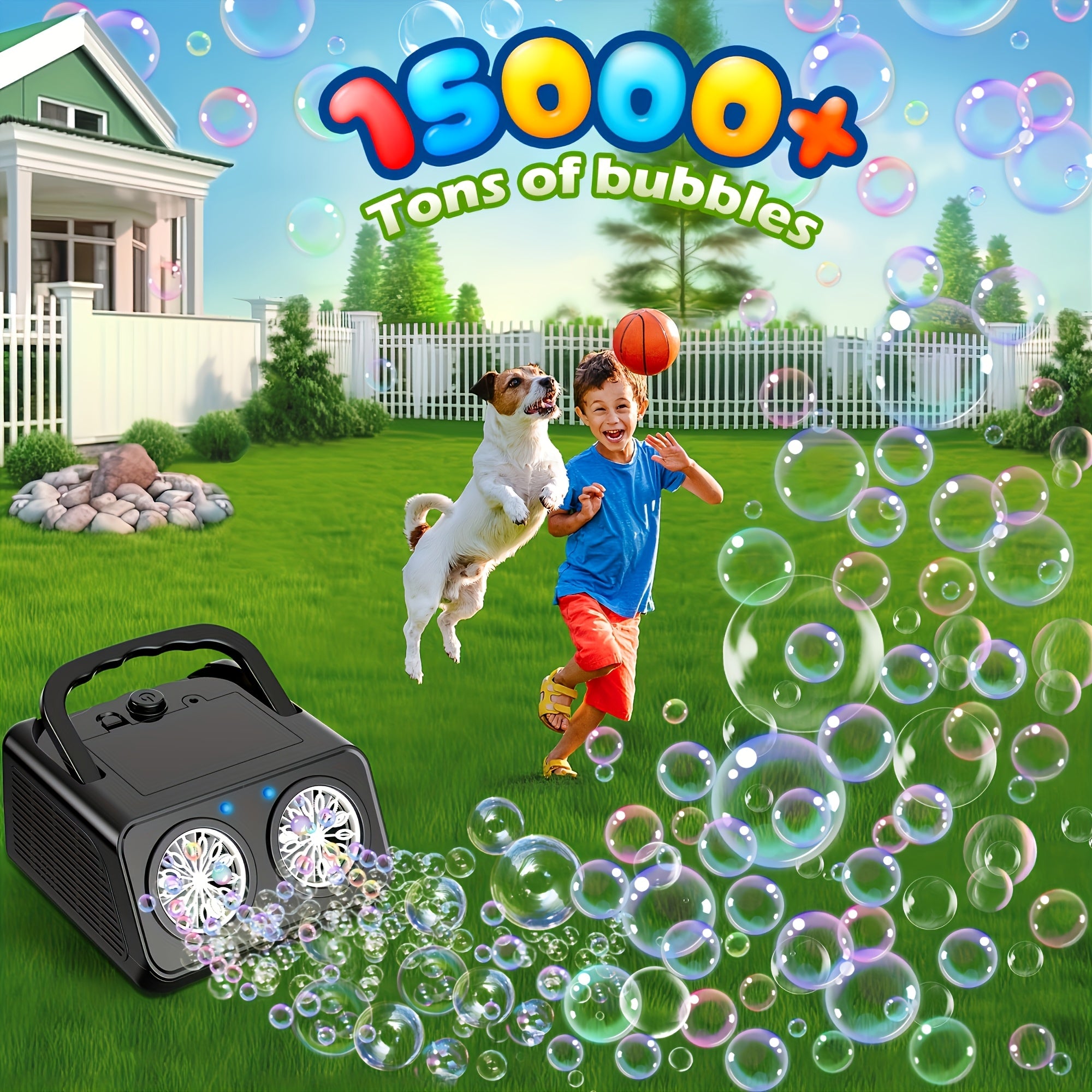 Automatic Halloween Bubble Machine With 2 Fans 20000+ Bubbles Per Minute