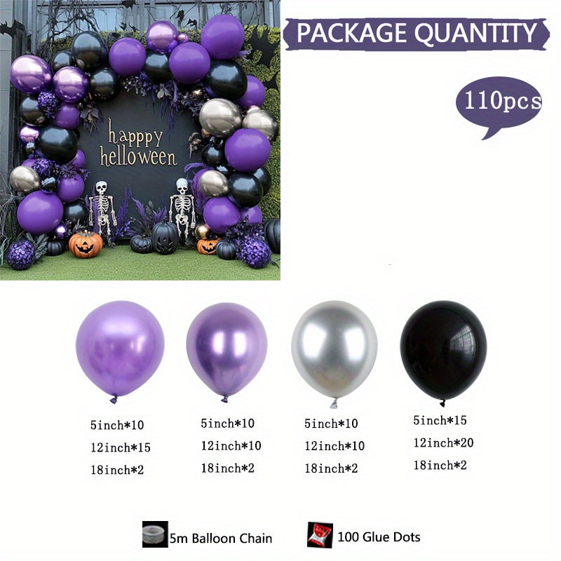 110pcs Halloween Vampire Prom Theme Party Balloon Arch Decor Burgundy Black Latex Balloon Shower Globos Anniversary Wedding