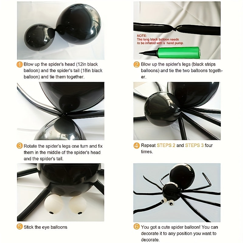 96pcs Set DIY Spider Balloon Arch Set Outdoor Halloween Party