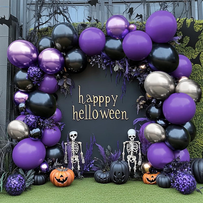 110pcs Halloween Vampire Prom Theme Party Balloon Arch Decor Burgundy Black Latex Balloon Shower Globos Anniversary Wedding