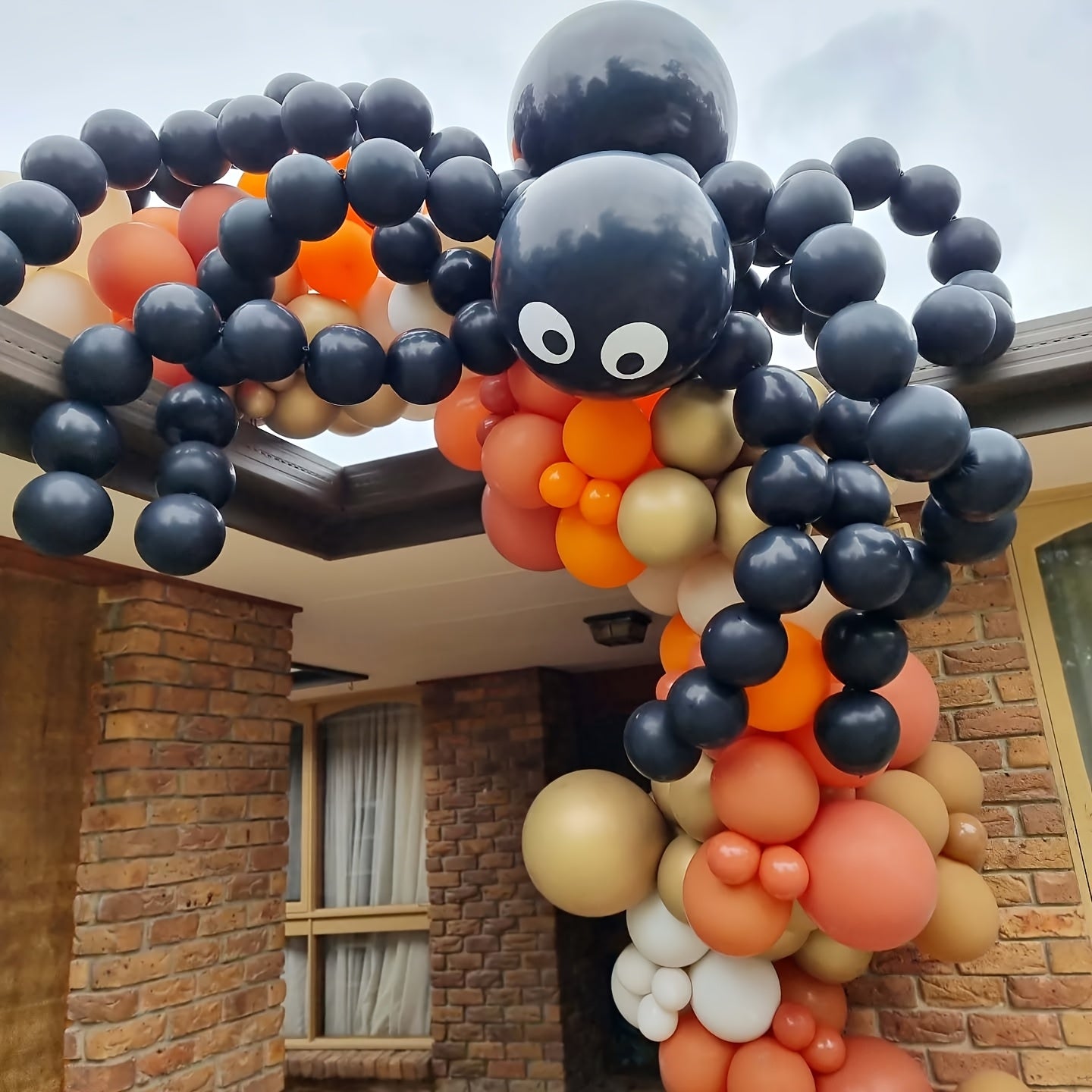 96pcs Set DIY Spider Balloon Arch Set Outdoor Halloween Party