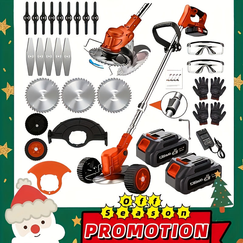 Portable Home Cordless Electric Lawn Mower With 3 Blade Sizes 2 Lithium-ion Batteries